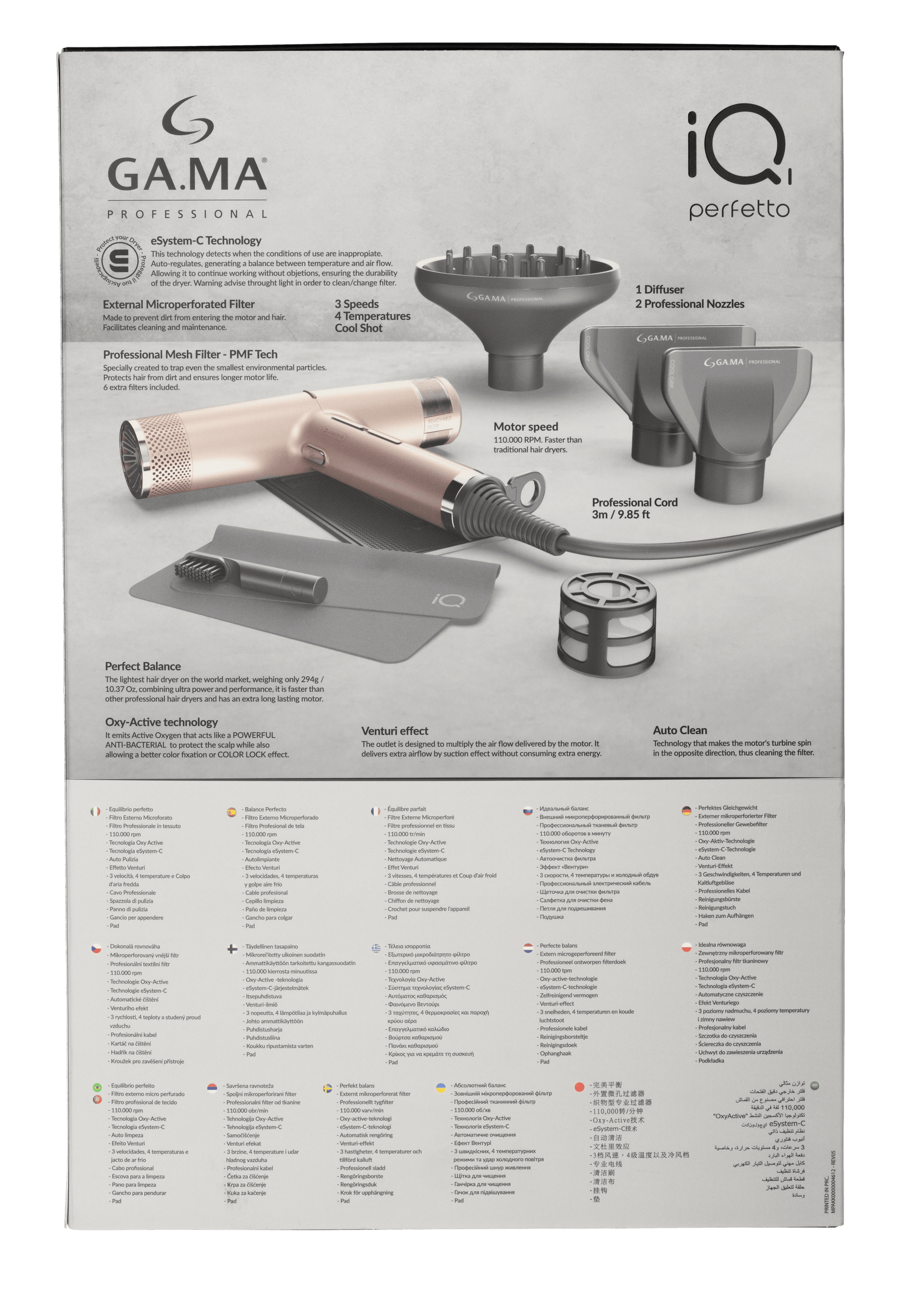 Gama Professional Gama Professional IQ1 Perfetto Pro Dryer - Rose Gold Hair Dryers