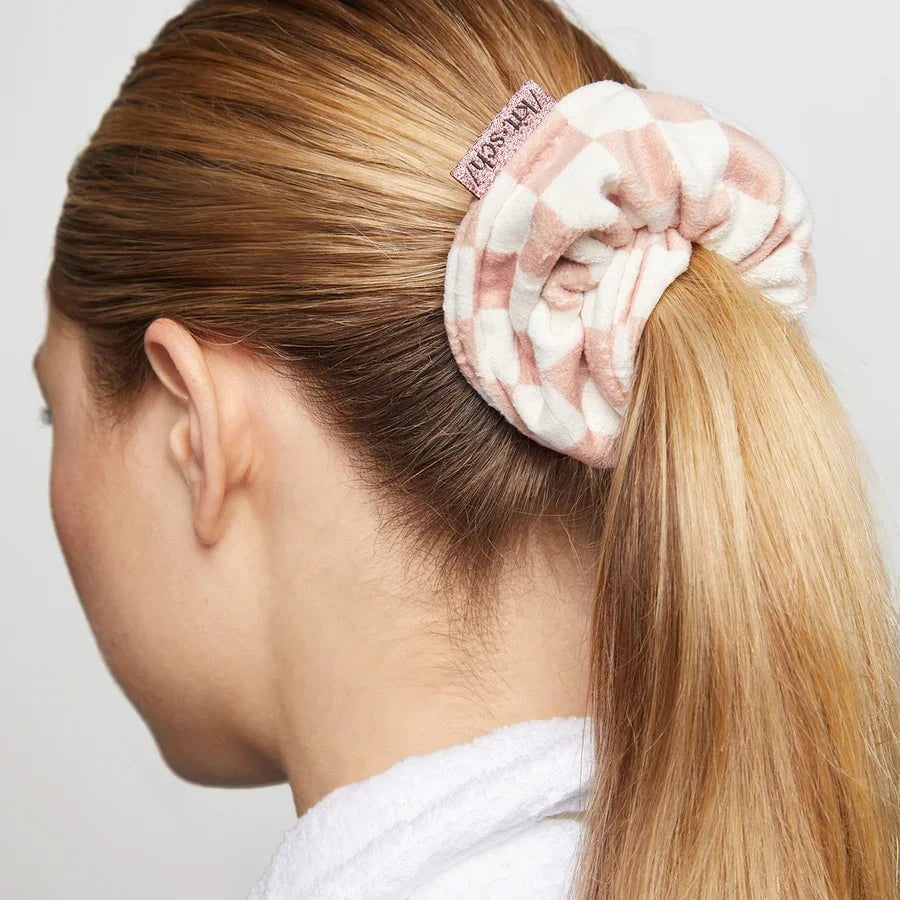 Kitsch Kitsch Microfiber Quick-Dry Towel Scrunchies 2pc Set - Terracotta Checker Hair Care [Health and Beauty]