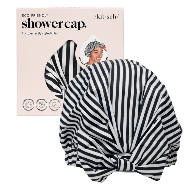 Kitsch Kitsch Recycled Polyester Luxe Shower Cap - Stripe Hair Care [Health and Beauty]