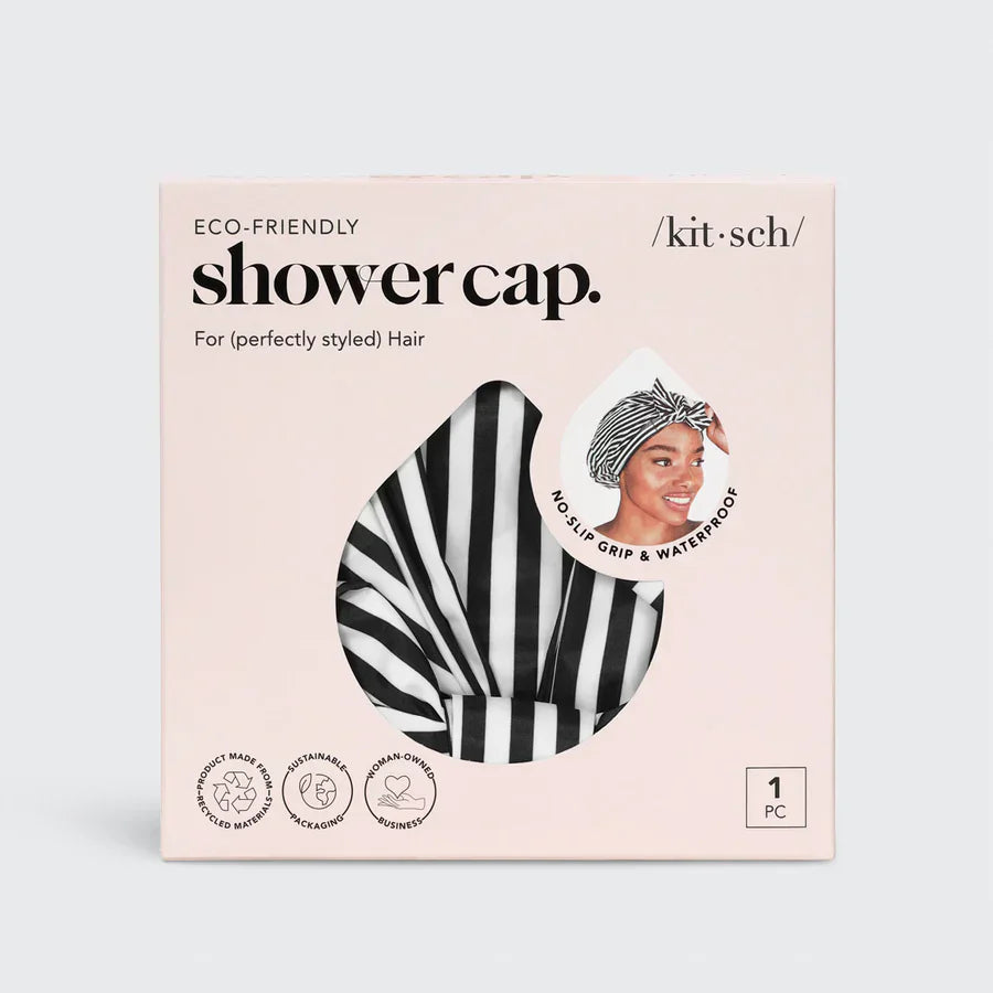 Kitsch Kitsch Recycled Polyester Luxe Shower Cap - Stripe Hair Care [Health and Beauty]
