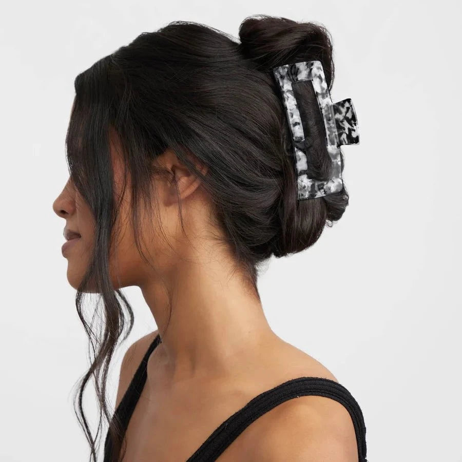 Kitsch Kitsch Rectangle Claw Clip Jumbo - Black Marble Hair Care