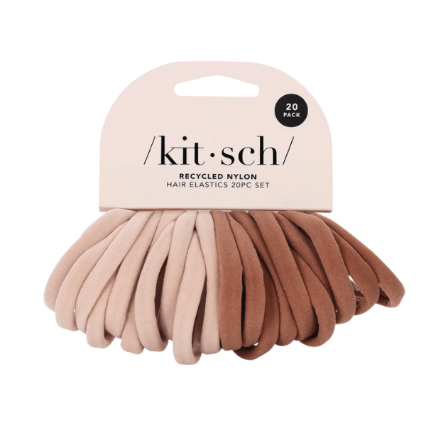 Kitsch Kitsch Recycled Nylon Hair Elastics 20pc Set - Blush Hair Care