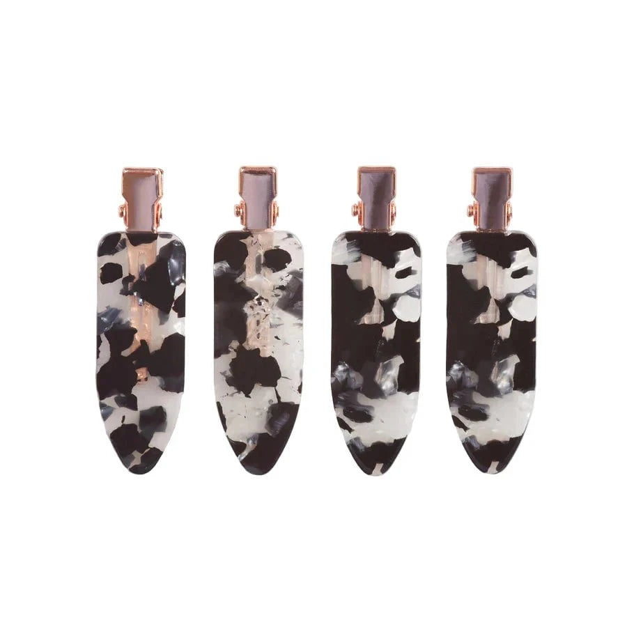 Kitsch Kitsch Recycled Plastic Creaseless Clips 4pc Set - Black Terrazzo Hair Care