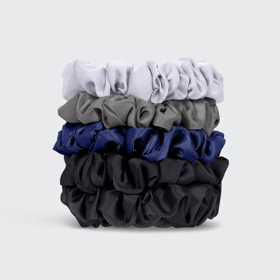 Kitsch Kitsch Ruched Satin Scrunchies 5pc Set- Midnight Hair Care