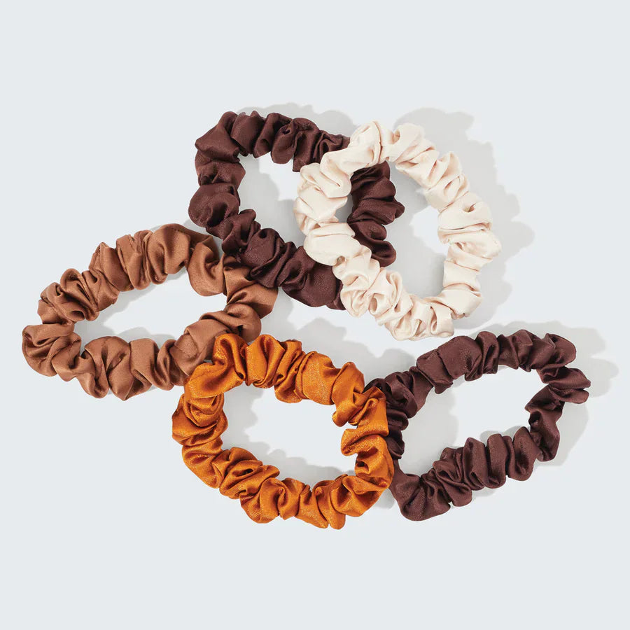 Kitsch Kitsch Ruched Satin Scrunchies 5pc Set - Sedona Hair Care