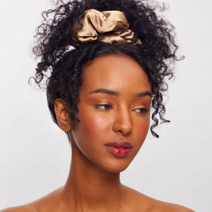 Kitsch Kitsch Satin Pillow Scrunchies 2pc Set - Charcoal & Gold Hair Care