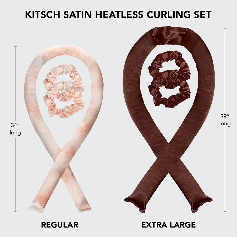 Kitsch Kitsch Extra Large Satin Heatless Curling Set - Chocolate Hair Styling Products