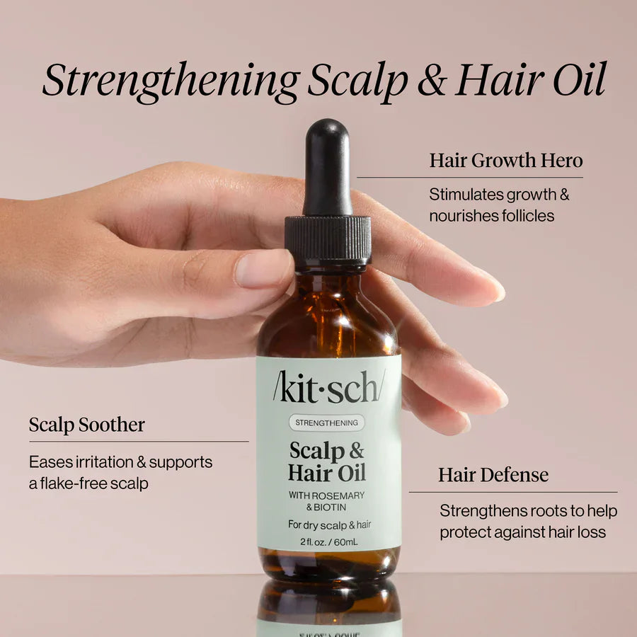 Kitsch Kitsch Strengthening Hair & Scalp Oil with Rosemary & Biotin 60ml Hair Treatments