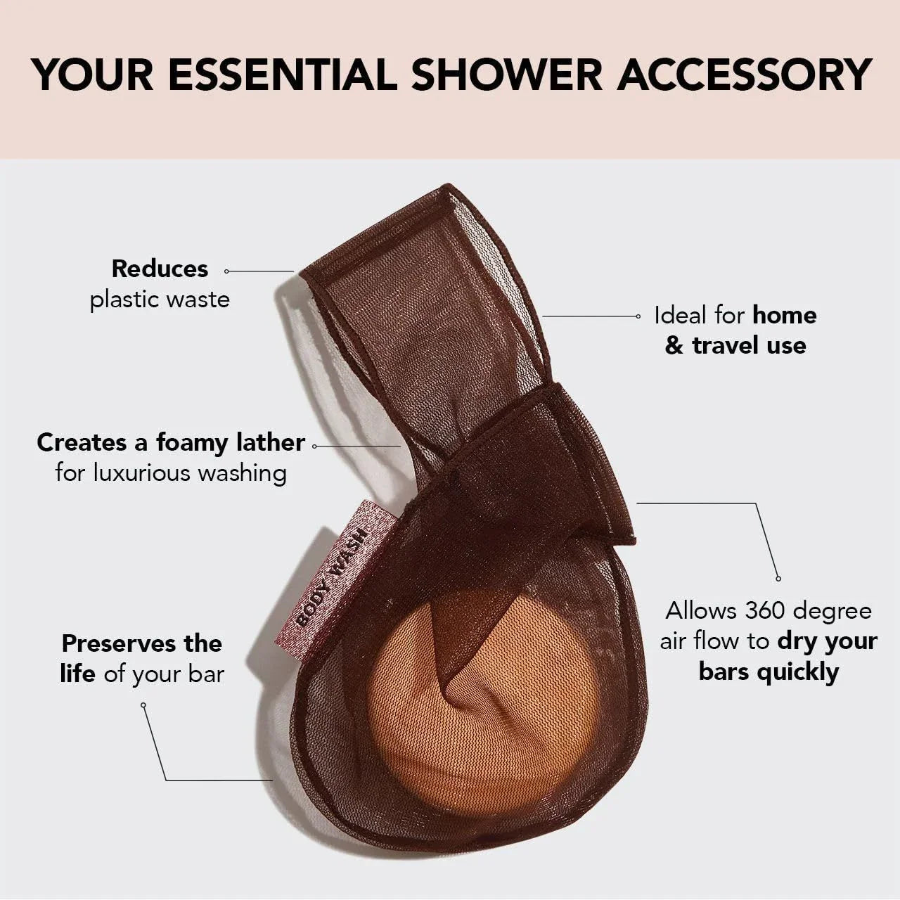 Kitsch Kitsch Body Bar Saver Bag - Chocolate Home Accessories