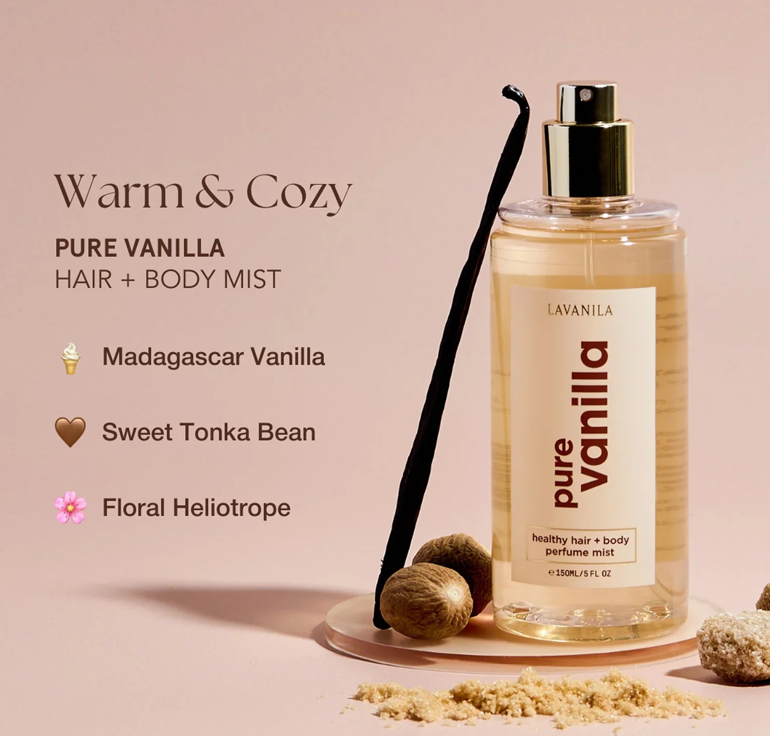 Lavanila Lavanila The Healthy Hair + Body Mist Pure Vanilla  150ml Fragrance/Hair Mist