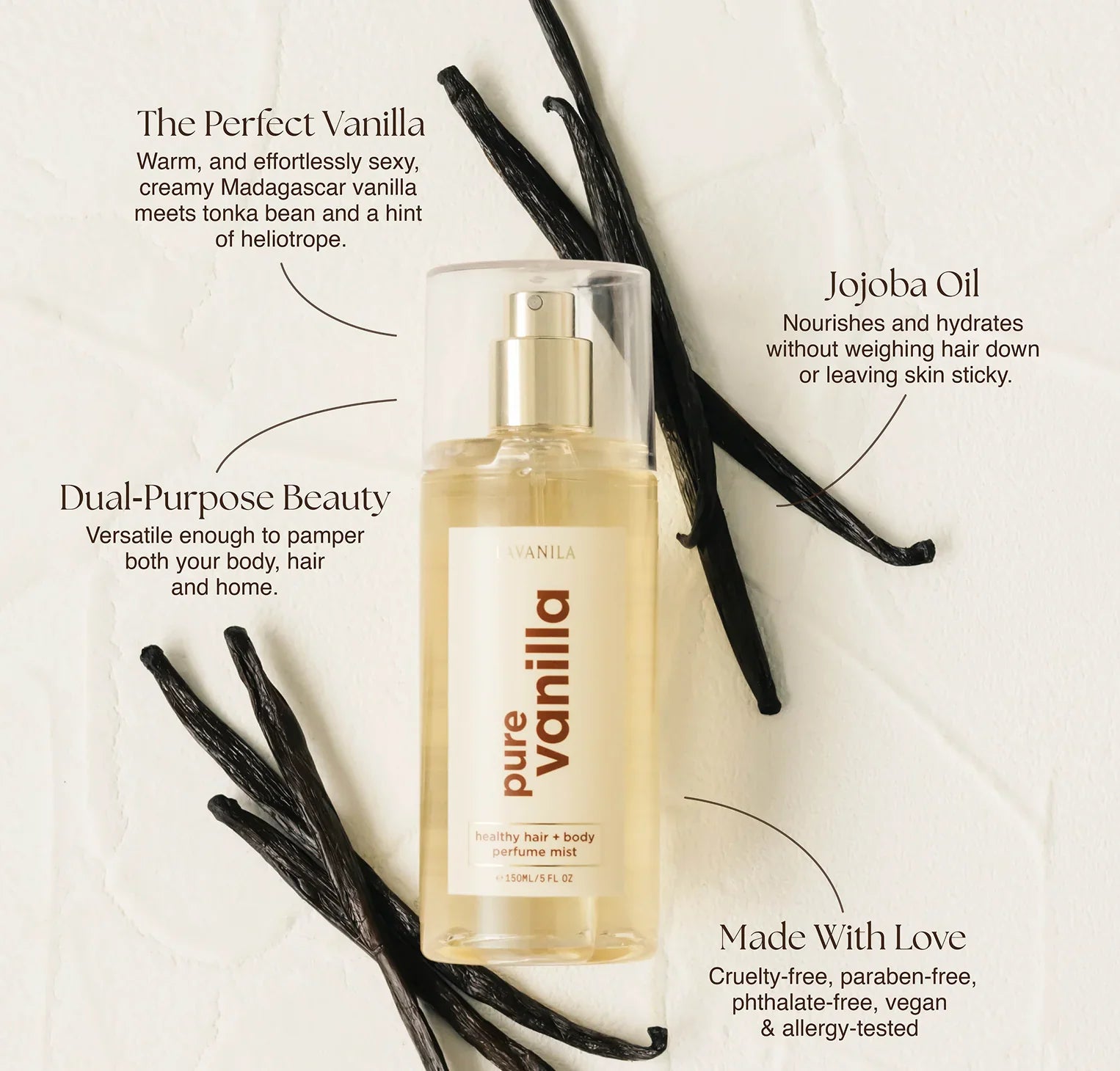Lavanila Lavanila The Healthy Hair + Body Mist Pure Vanilla  150ml Fragrance/Hair Mist
