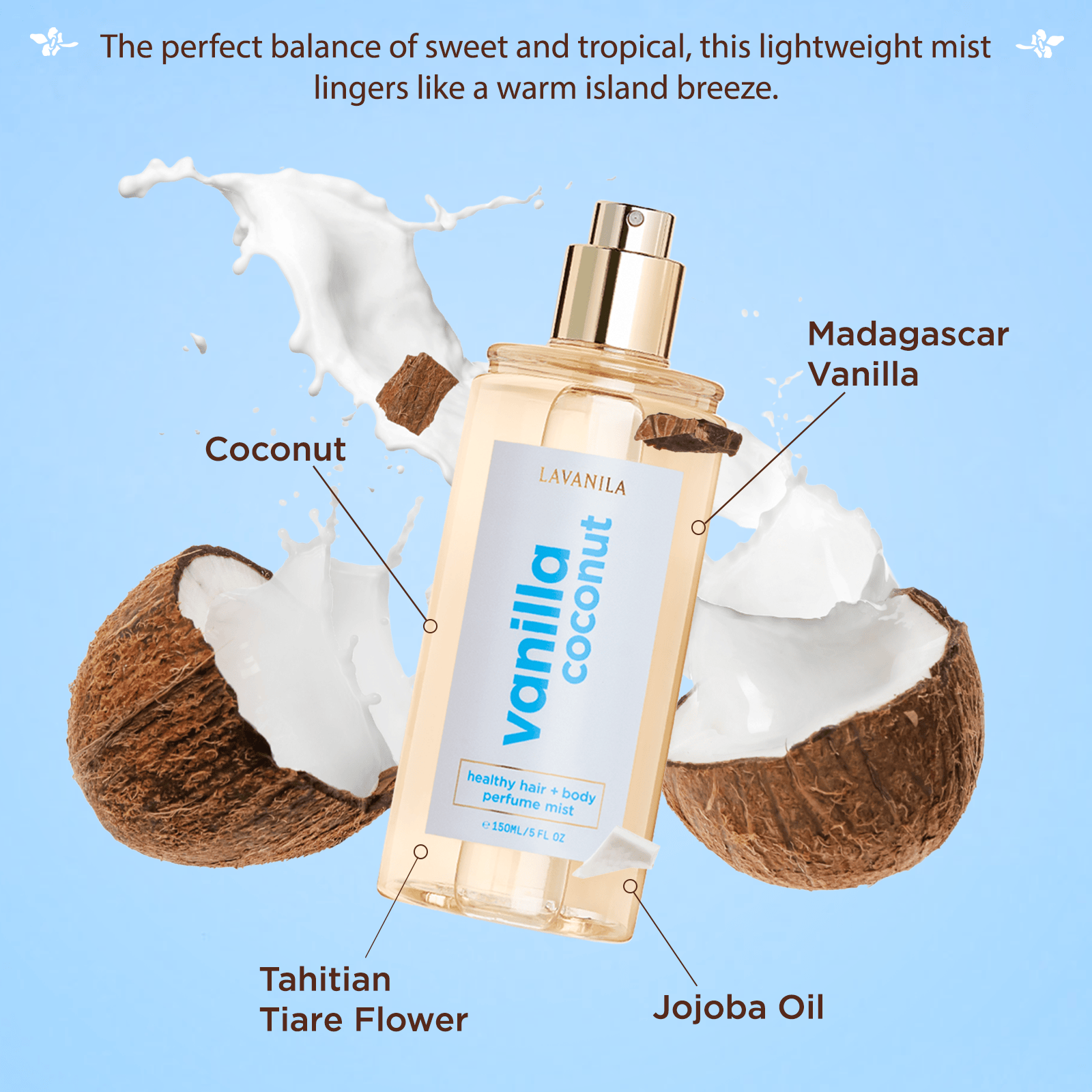 Lavanila Lavanila The Healthy Hair + Body Mist Vanilla Coconut 150ml Fragrance/Hair Mist