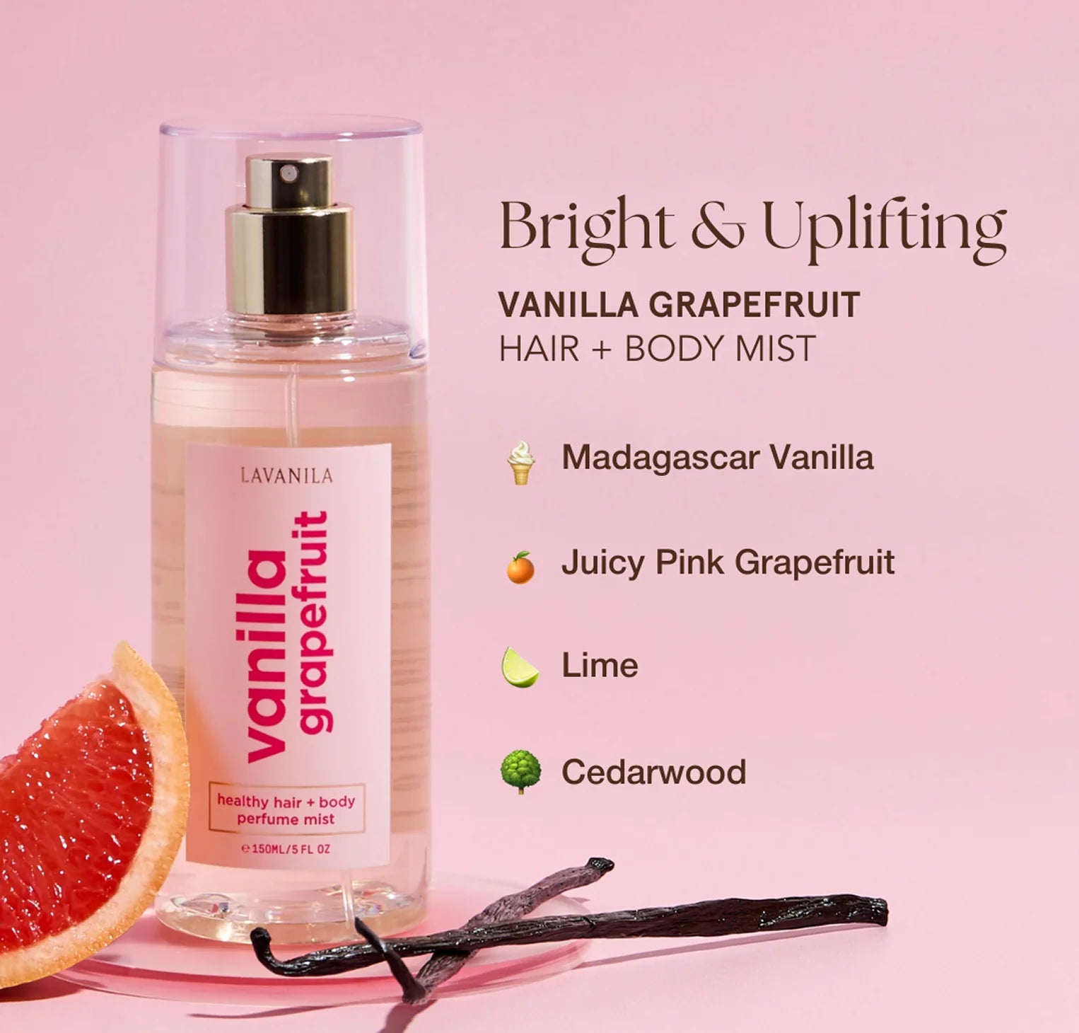 Lavanila Lavanila The Healthy Hair + Body Mist Vanilla Grapefruit 150ml Fragrance/Hair Mist