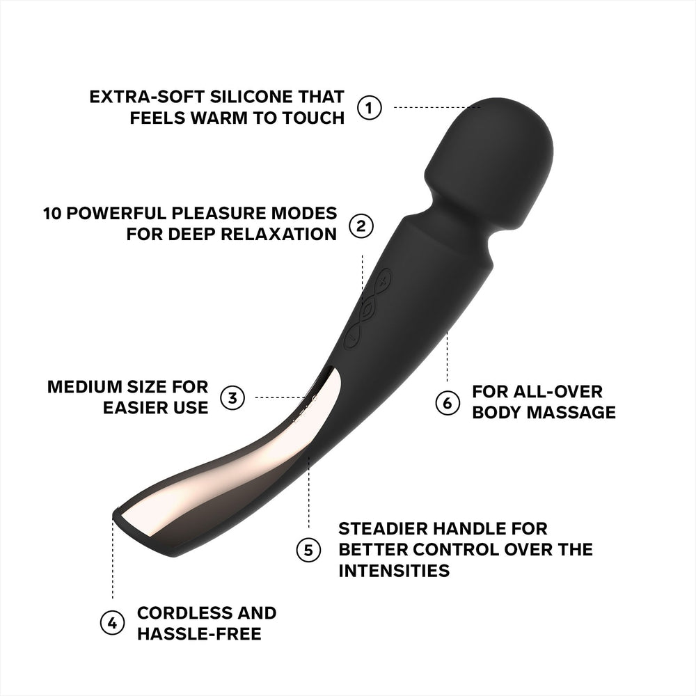 LELO LELO Smart Wand 2 Medium Black Sexual Wellness