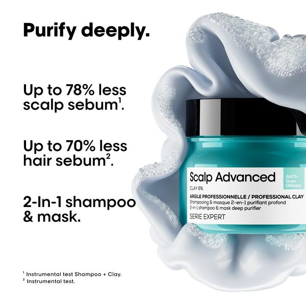 Lookfantastic L'Oréal Professionnel Serié Expert Scalp Advanced Anti-Oiliness 2-in-1 Deep Purifier Clay Hair Mask 250ml Hair Care