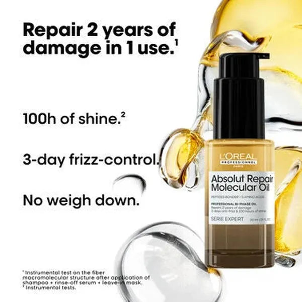 LOreal Professionnel L'Oreal Professionnel Serie Expert Absolut Repair Molecular Oil 30ml Hair Oils & Serums
