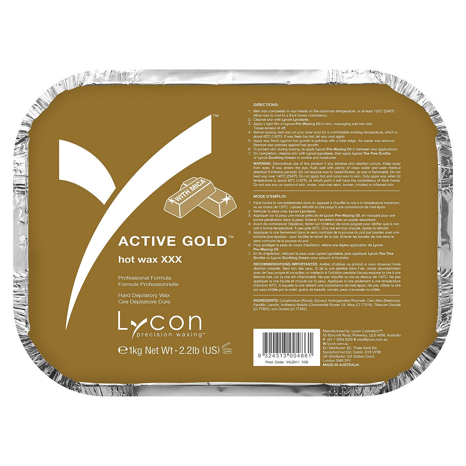 Lycon Lycon Active Gold Hot Wax 1kg Body Care