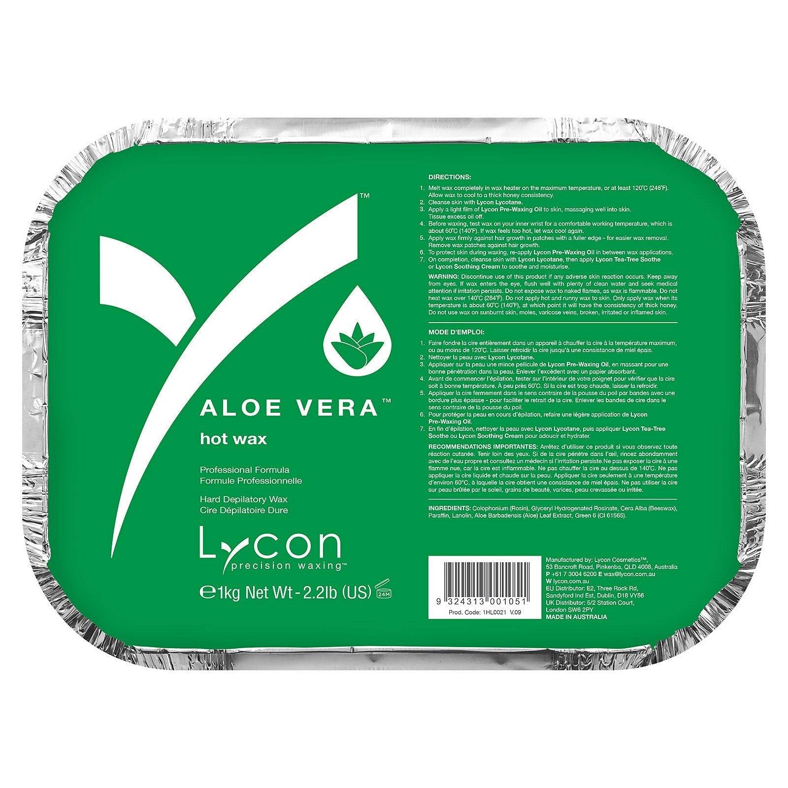 Lycon Lycon Aloe Vera Hot Wax 1kg Body Care