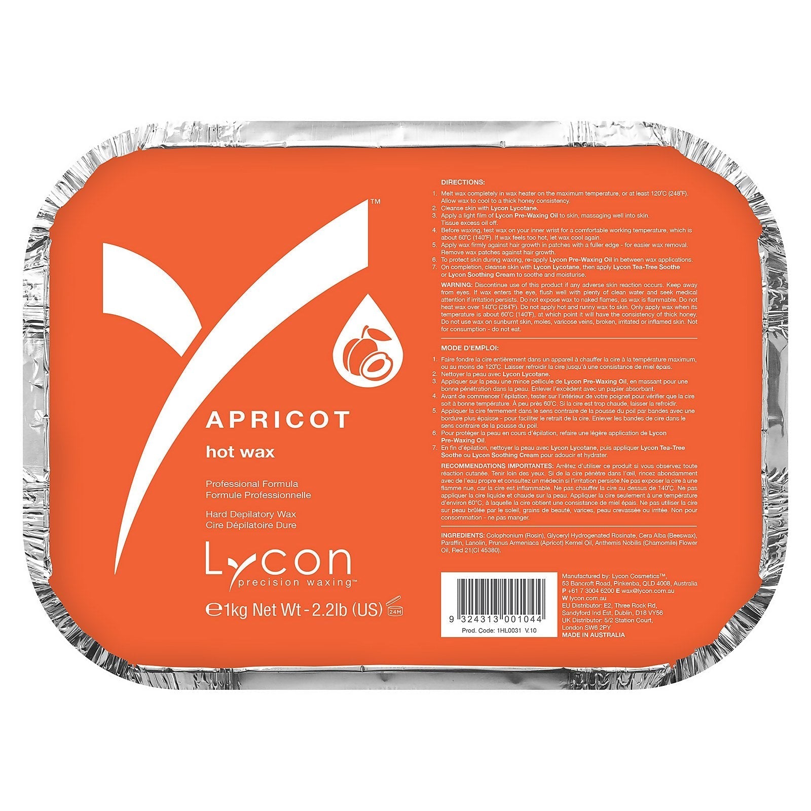 Lycon Lycon Apricot Hot Wax 1kg Body Care