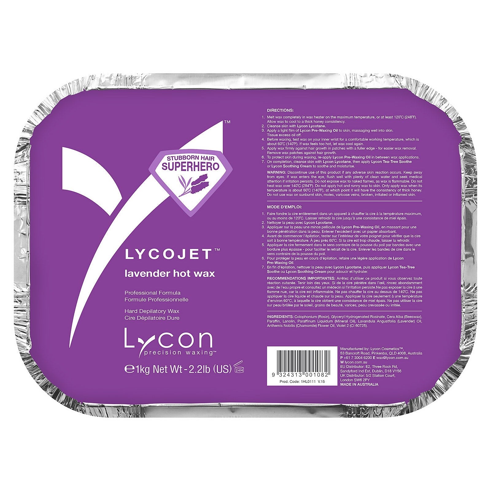 Lycon Lycon Lycojet Lavender Hot Wax 1Kg Body Care