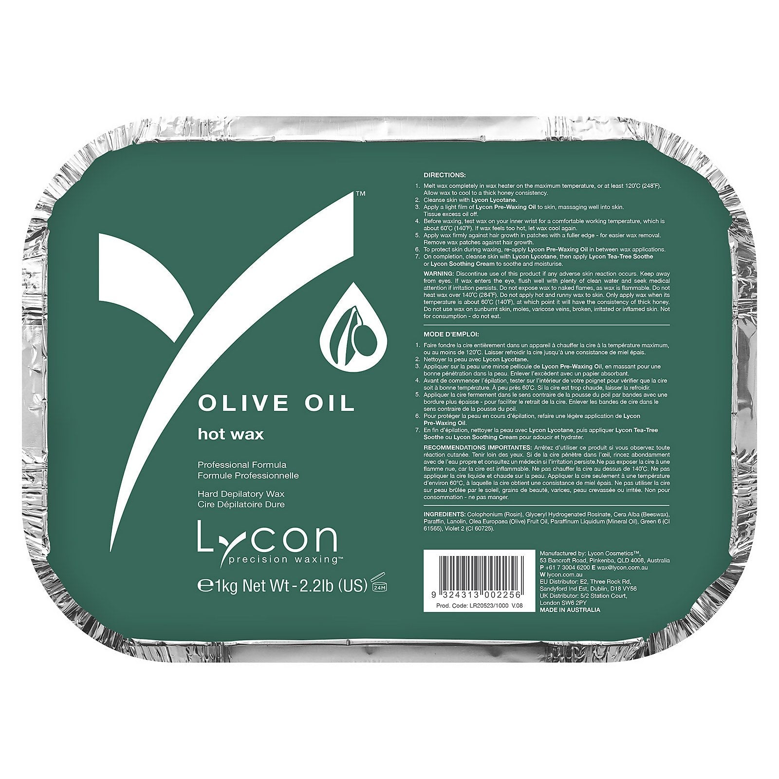 Lycon Lycon Olive Oil Hot Wax 1kg Body Care
