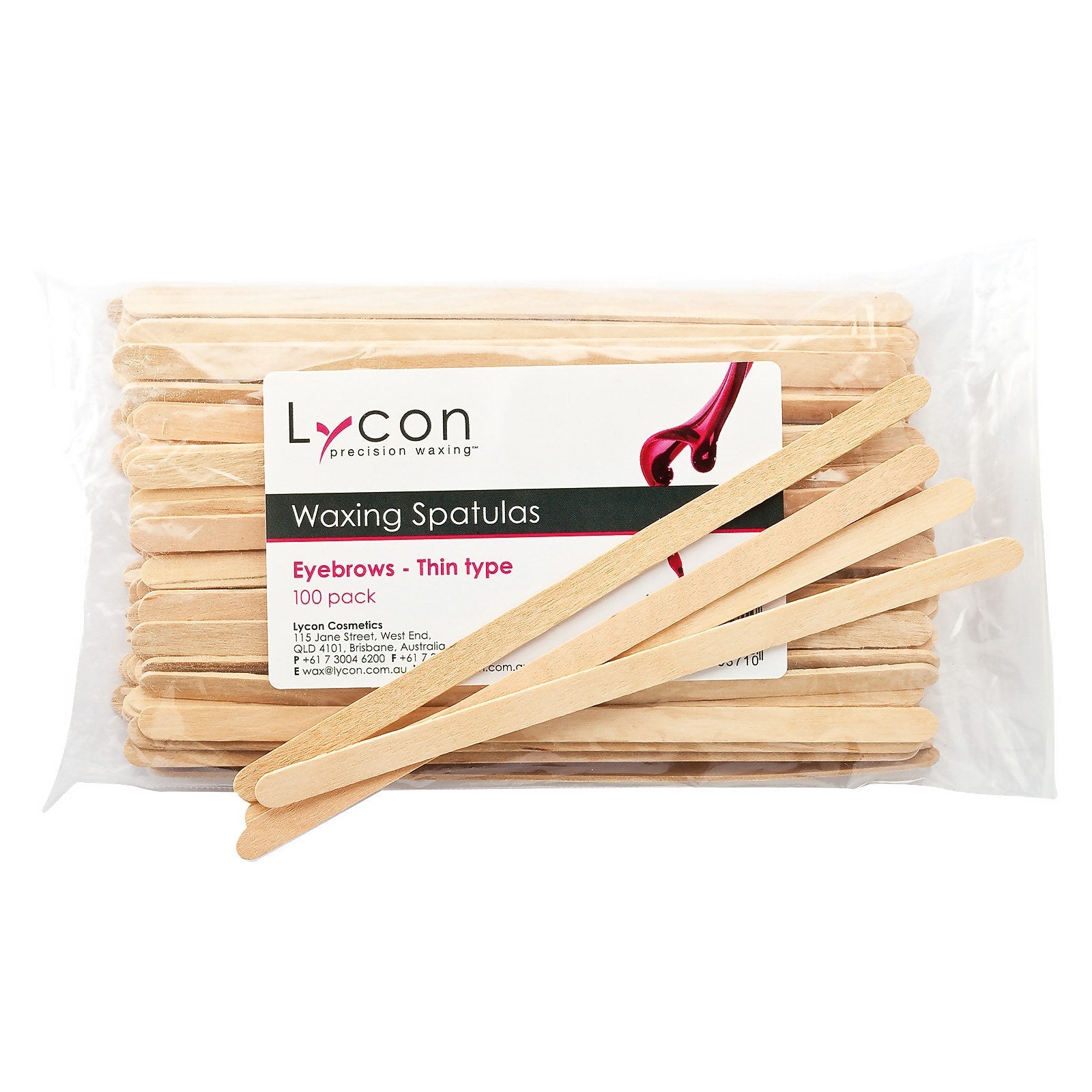 Lycon Lycon Waxing Spatulas Eyebrows Thin Type 100 Pack Body Care