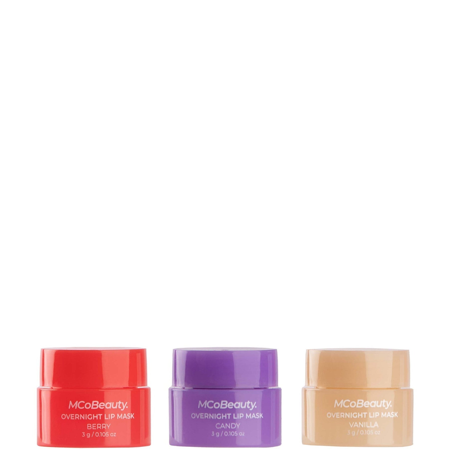 MCoBeauty MCoBeauty Overnight Lip Mask 3 Pack - Berry, Candy and Vanilla 3 x 3g Beauty Sets & Kits