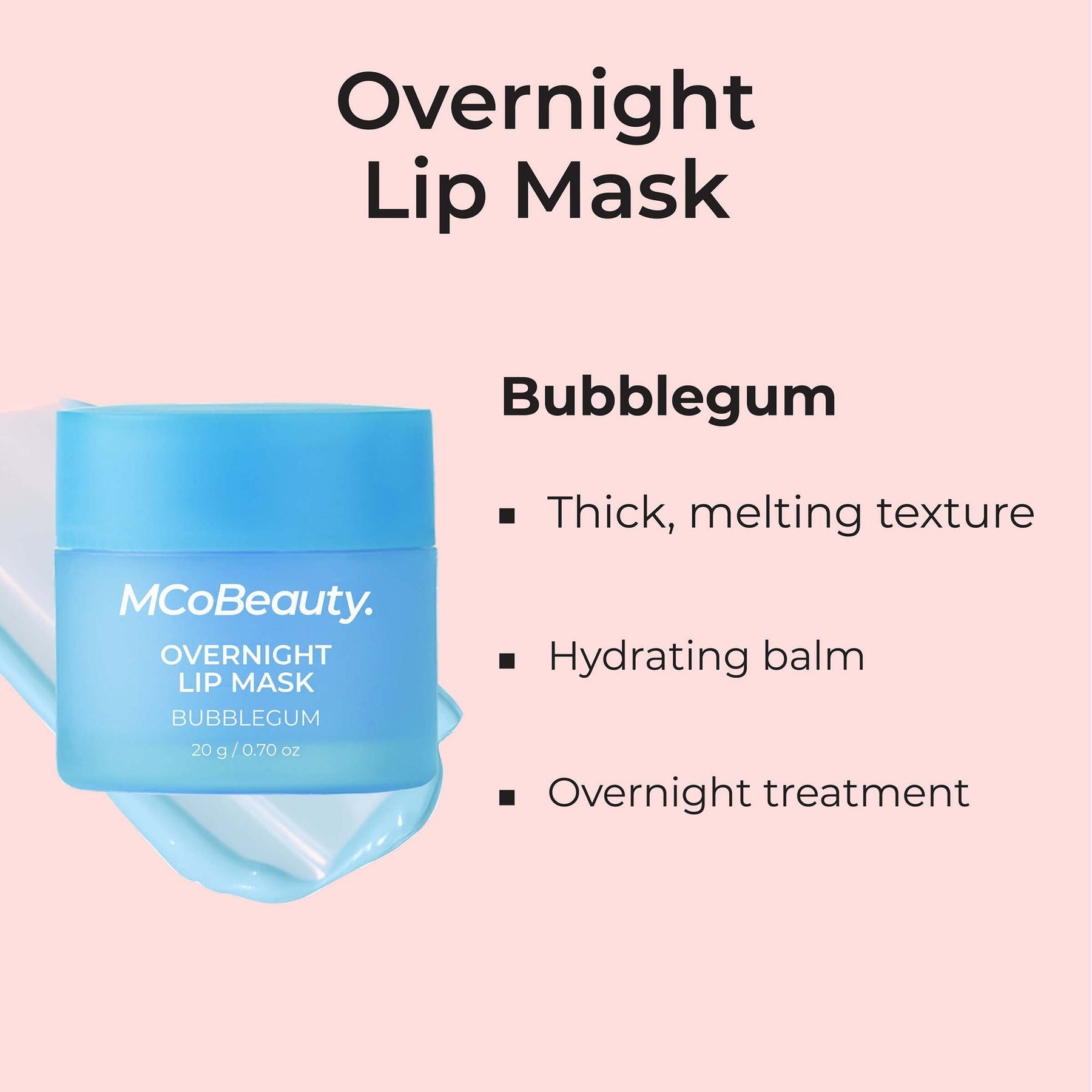 MCoBeauty MCoBeauty Overnight Lip Mask 20g - Bubble Gum Cosmetics