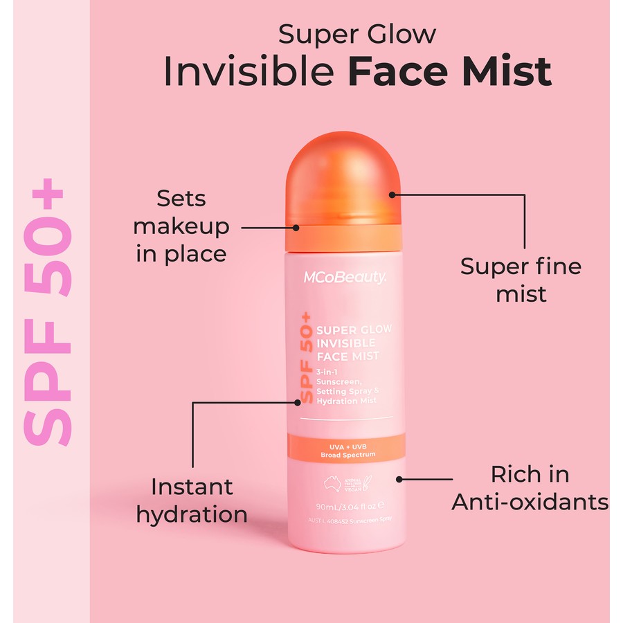 MCoBeauty MCoBeauty Super Glow Invisible Face Mist SPF50+ 90ml Face Sun Care