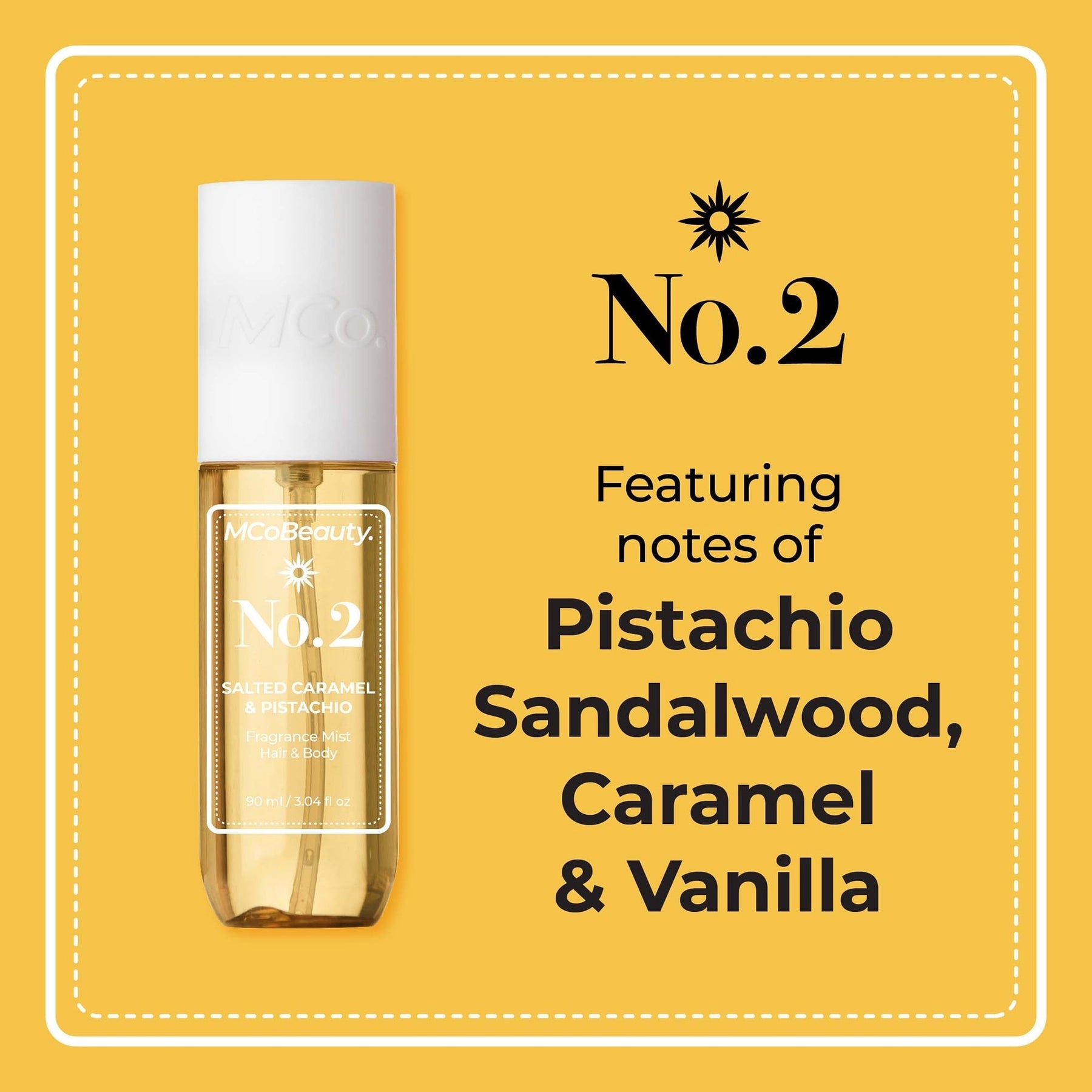 MCoBeauty MCoBeauty Fragrance Mist Hair & Body 90ml - No.2 Salted Caramel & Pistachio Fragrance