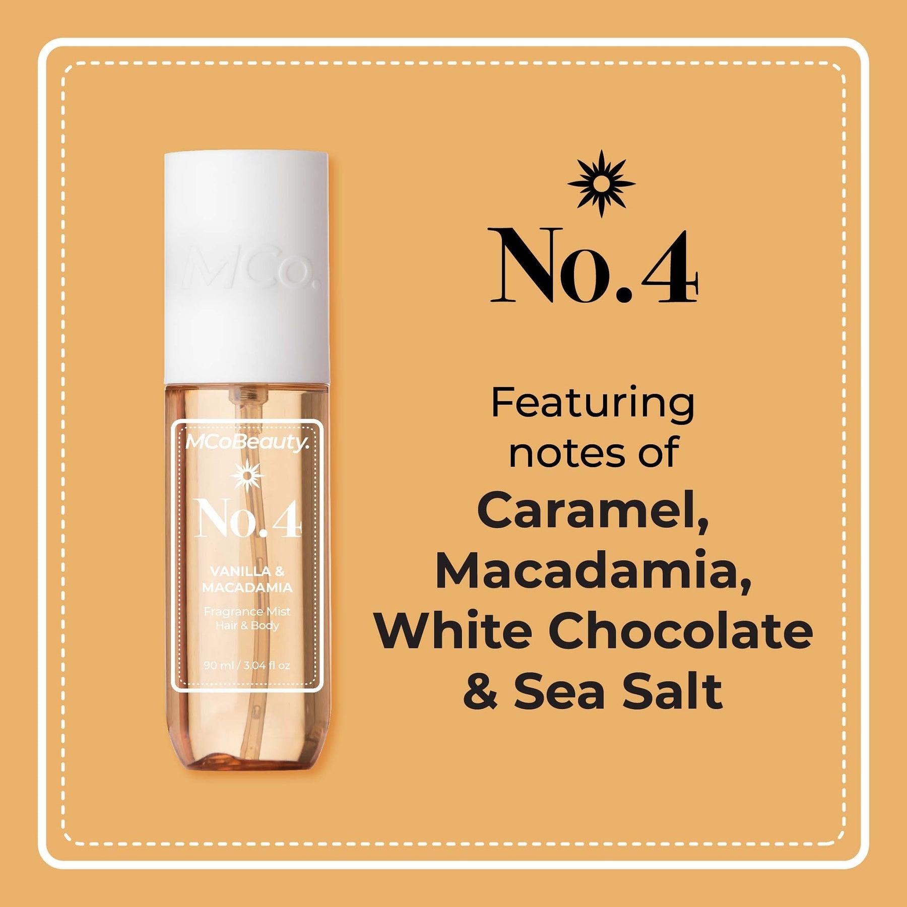 MCoBeauty MCoBeauty Fragrance Mist Hair & Body 90ml - No.4 Vanilla & Macadamia Fragrance