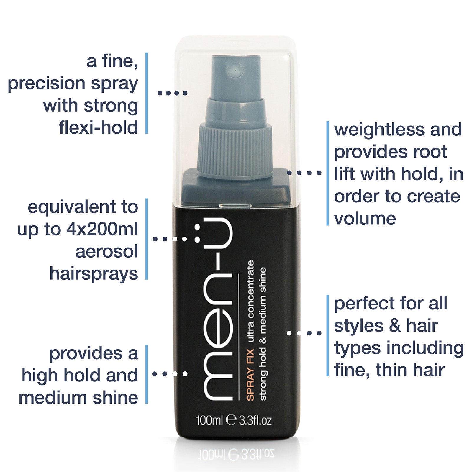men-u men-ü Men's Hair Spray Fix 100ml Hair Care