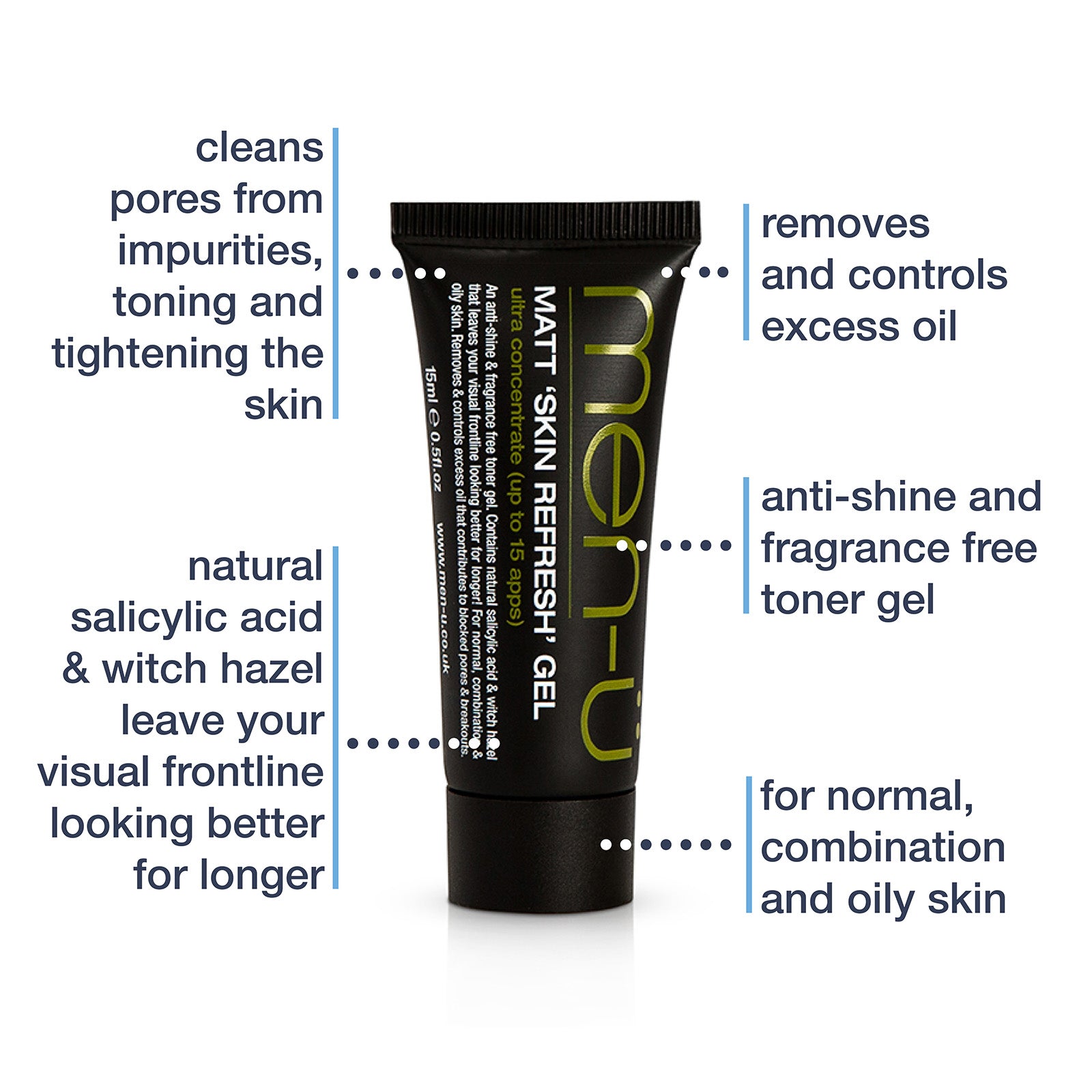 men-u men-ü Buddy Matt Skin Refresh Gel Tube (15ml) Skin Care