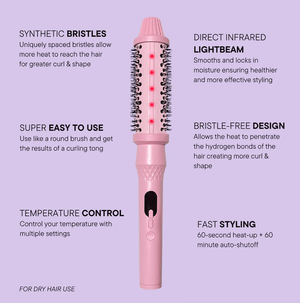 Mermade Hair Infrared Thermal Brush - Pink