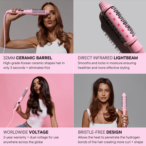 Mermade Hair Infrared Thermal Brush - Pink