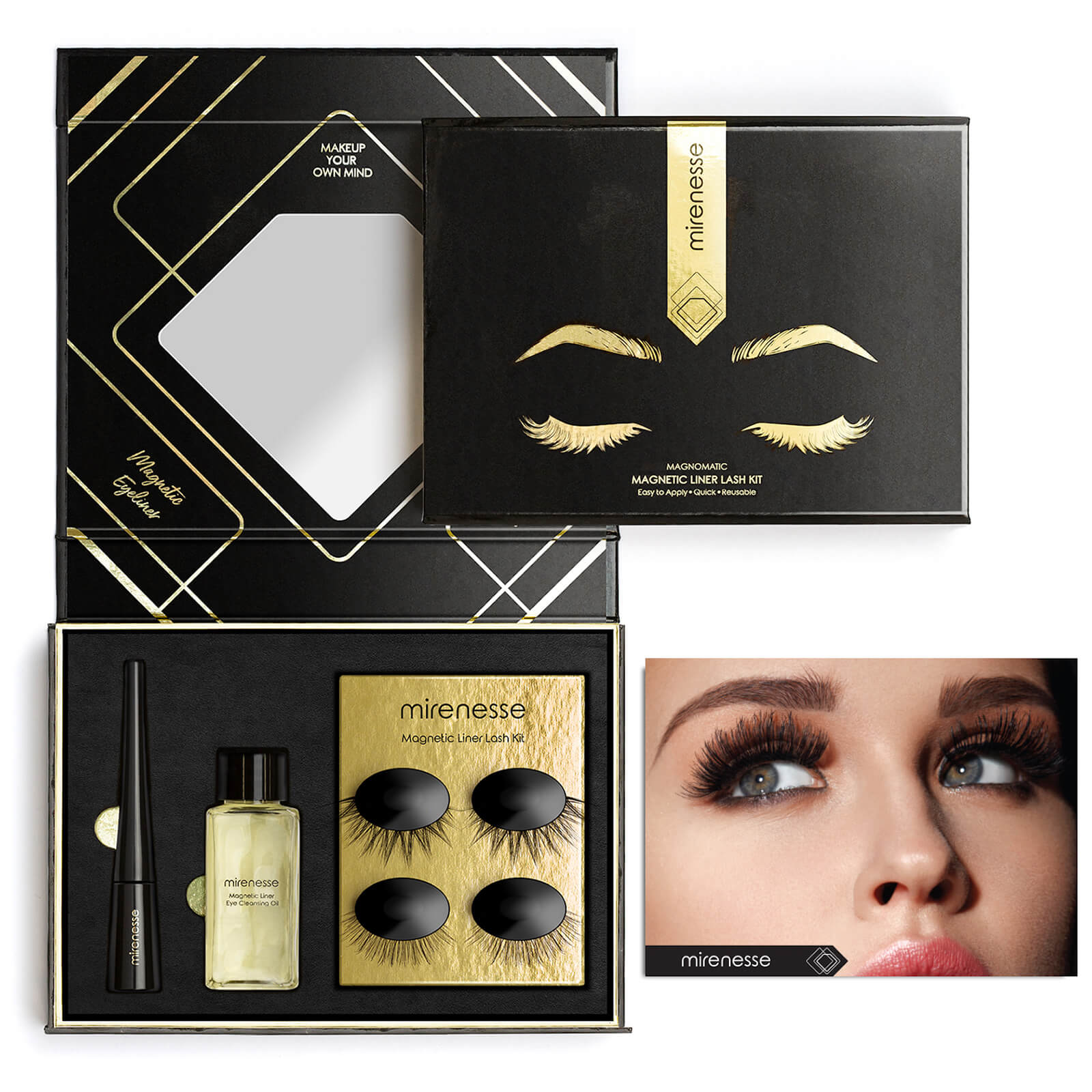 mirenesse mirenesse Magnomatic Magnetic Eyeliner and Eyelashes Day and Night Kit - Natural Audrey Cosmetics