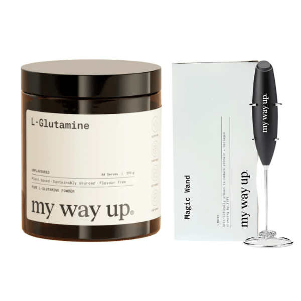 My Way Up Clean Glutamine 270g and Magic Hand Mixer Bundle