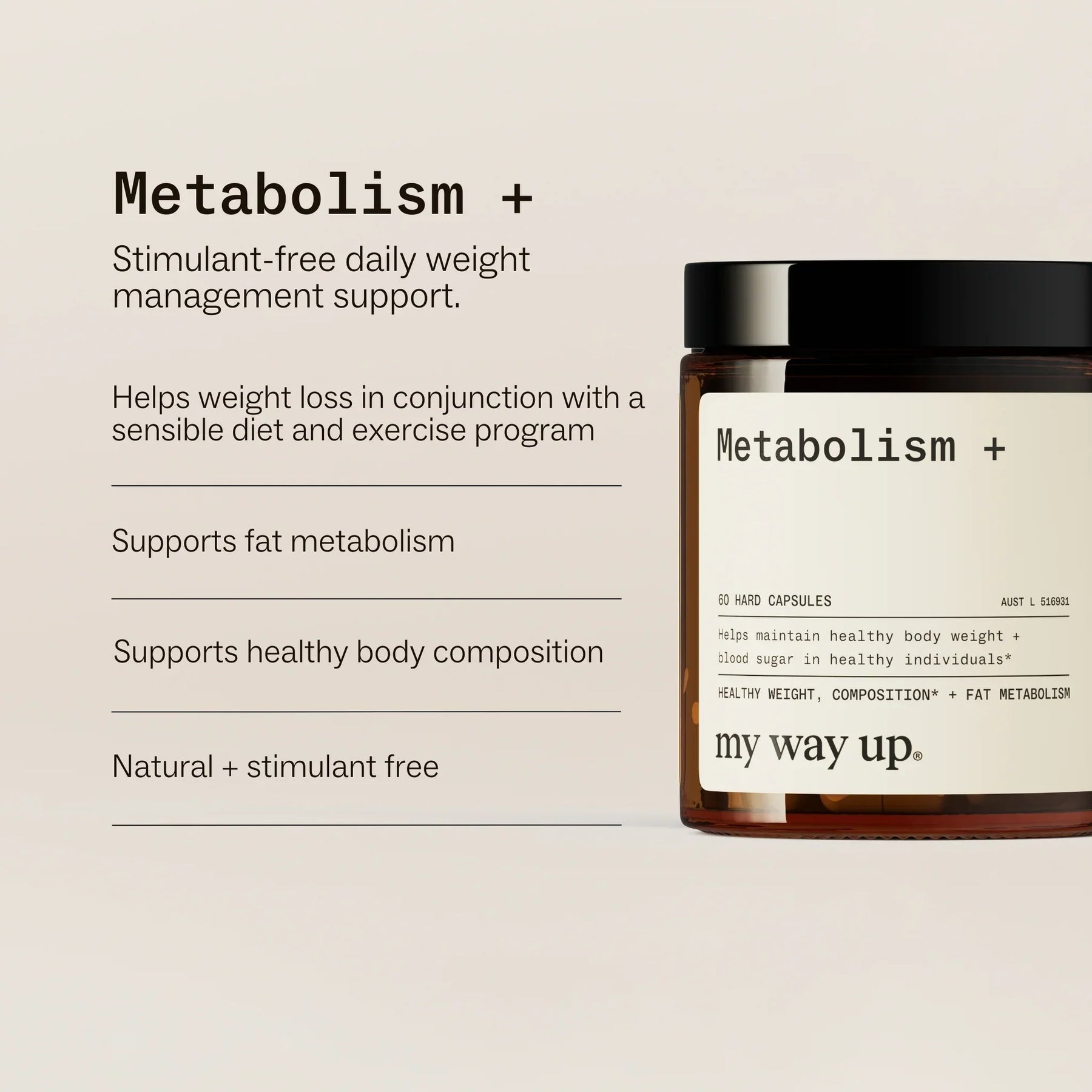 My Way Up My Way Up Metabolism + 60 Hard Capsules Wellness