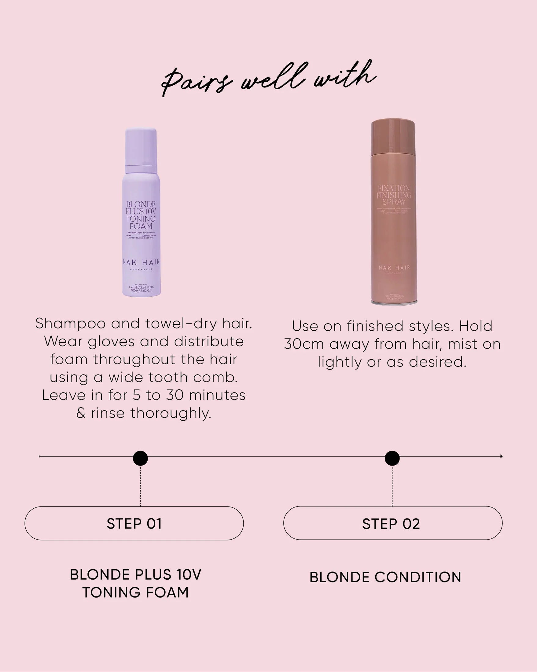 Nak NAK Blonde Plus 10V Toning Foam 100g Hair Care