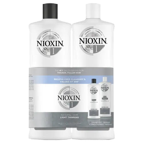 Nioxin Nioxin System 1  - 1L Duo Pack Hair Treatments