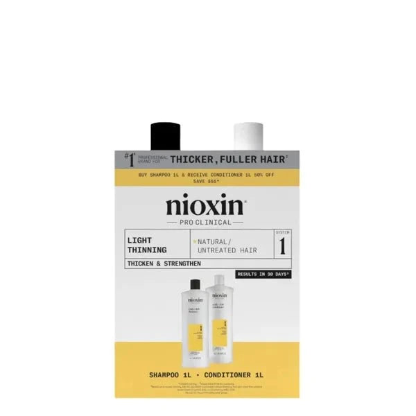 Nioxin Nioxin Scalp + Hair Thickening System 1 Shampoo + Conditioner 1L Duo Shampoo,Conditioner