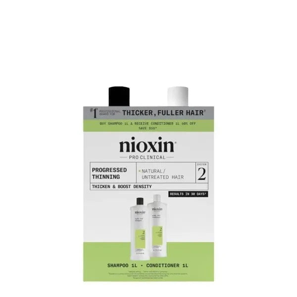 Nioxin Nioxin Scalp + Hair Thickening System 2 Shampoo + Conditioner 1L Duo Shampoo,Conditioner