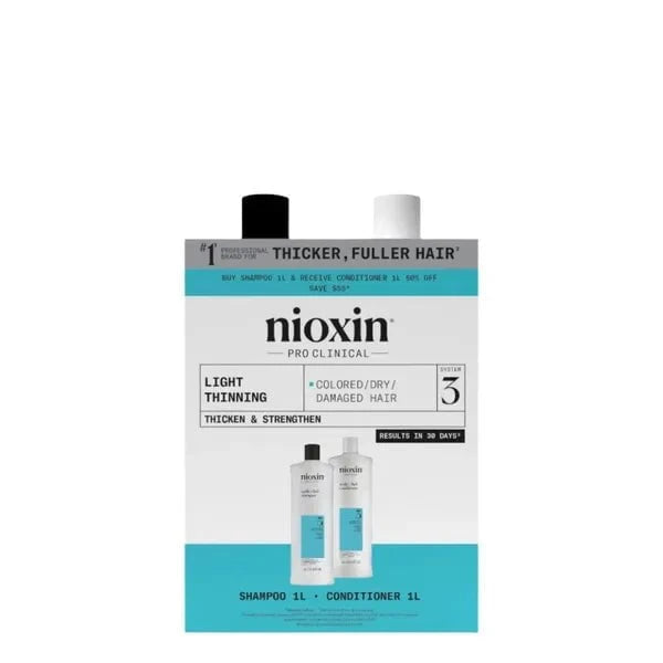 Nioxin Nioxin Scalp + Hair Thickening System 3 Shampoo + Conditioner 1L Duo Shampoo,Conditioner