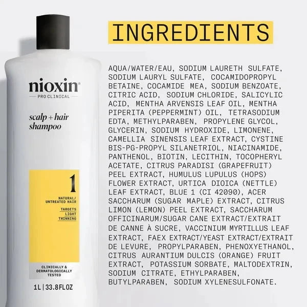 Nioxin Nioxin Scalp + Hair Thickening System 1 Shampoo 1L Shampoo