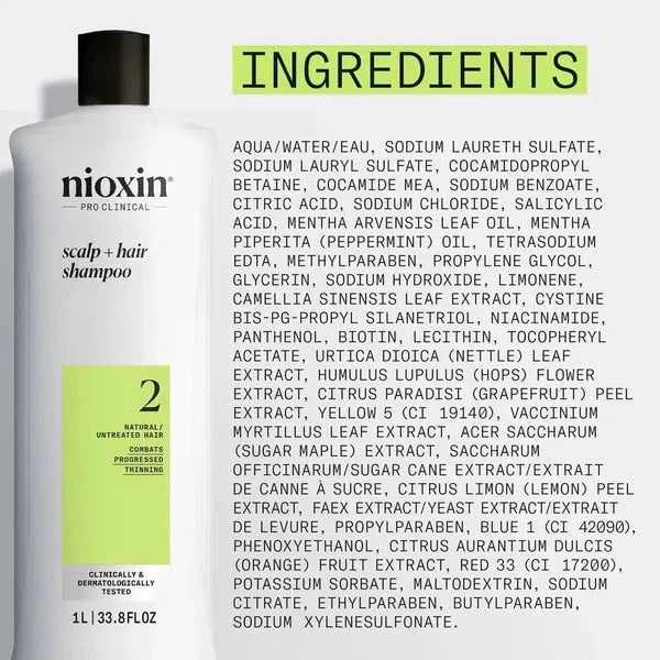 Nioxin Nioxin Scalp + Hair Thickening System 2 Shampoo 1L Shampoo