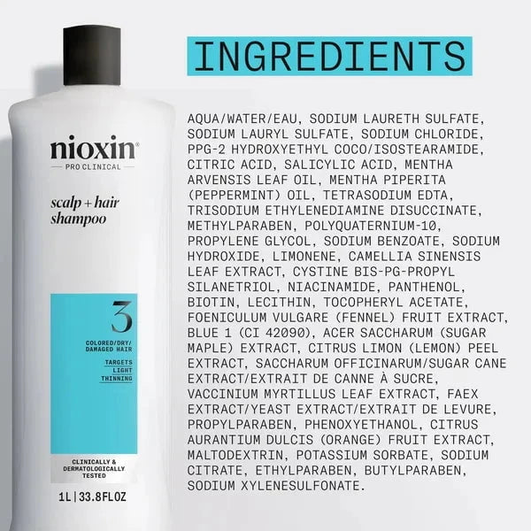 Nioxin Nioxin Scalp + Hair Thickening System 3 Shampoo 1L Shampoo