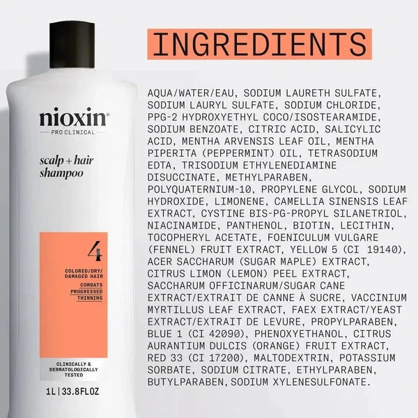 Nioxin Nioxin Scalp + Hair Thickening System 4 Shampoo 1L Shampoo