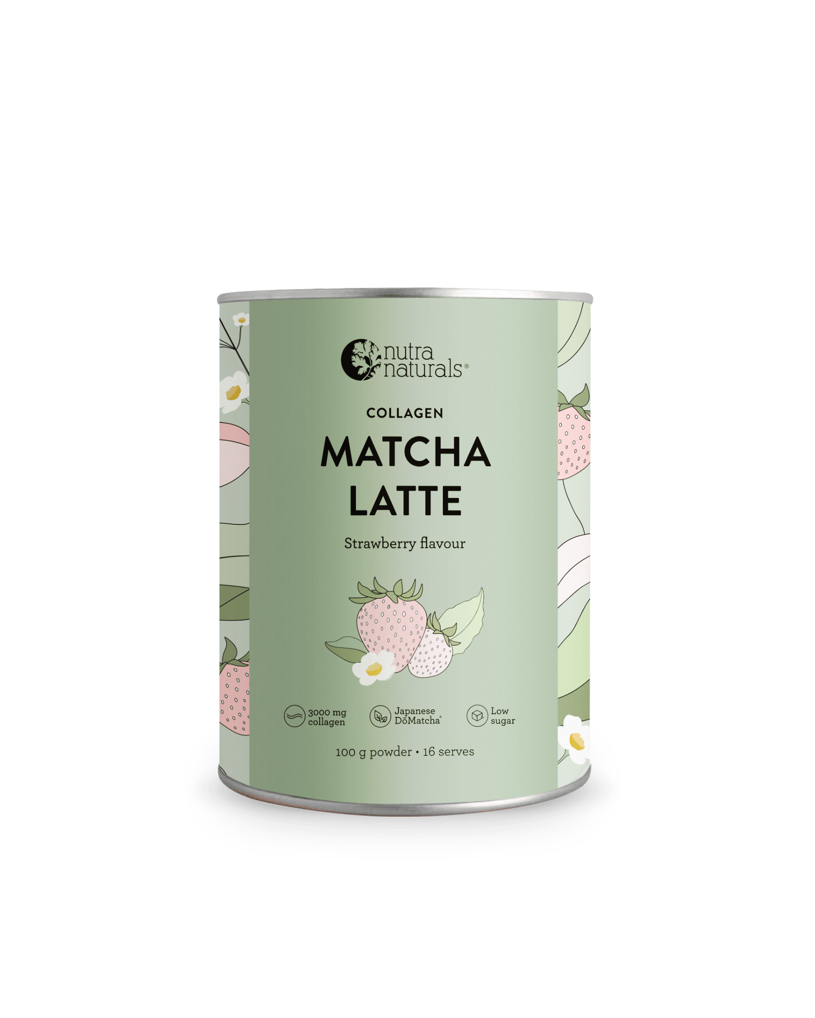 Nutra Naturals Nutra Naturals Collagen Strawberry Matcha Latte 100g Wellness