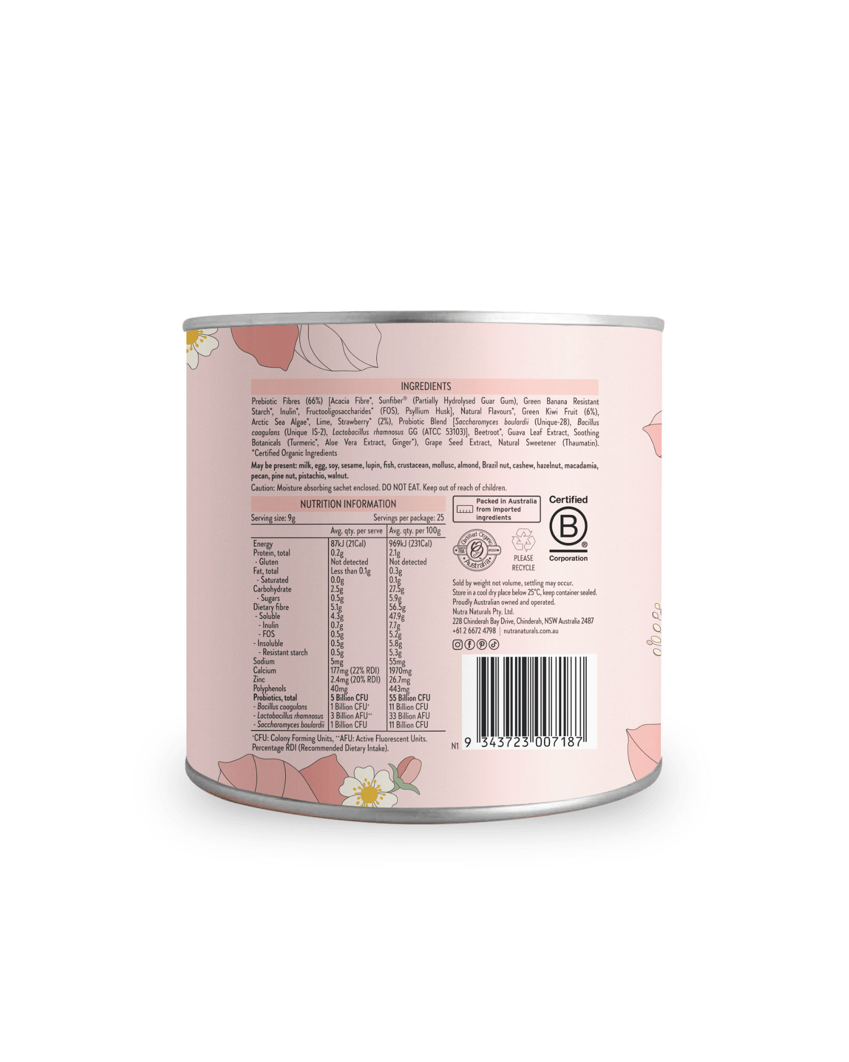 Nutra Naturals Nutra Naturals Super Gut - Strawberry Kiwi 225g Wellness