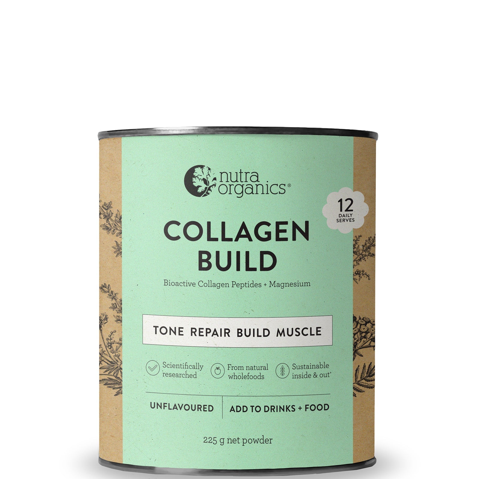 Nutra Organics Nutra Organics Collagen Build - Unflavoured 225g Skin Care